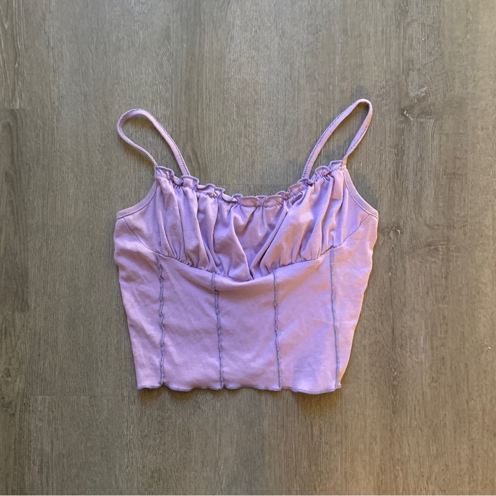 Super cute purple tank top that’s makes the girls look perky